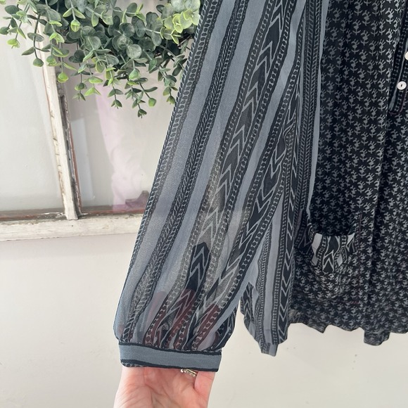 Free People "Feather in the Wind" Sheer Boho Airy Embellished Tunic Size S - Picture 5 of 9